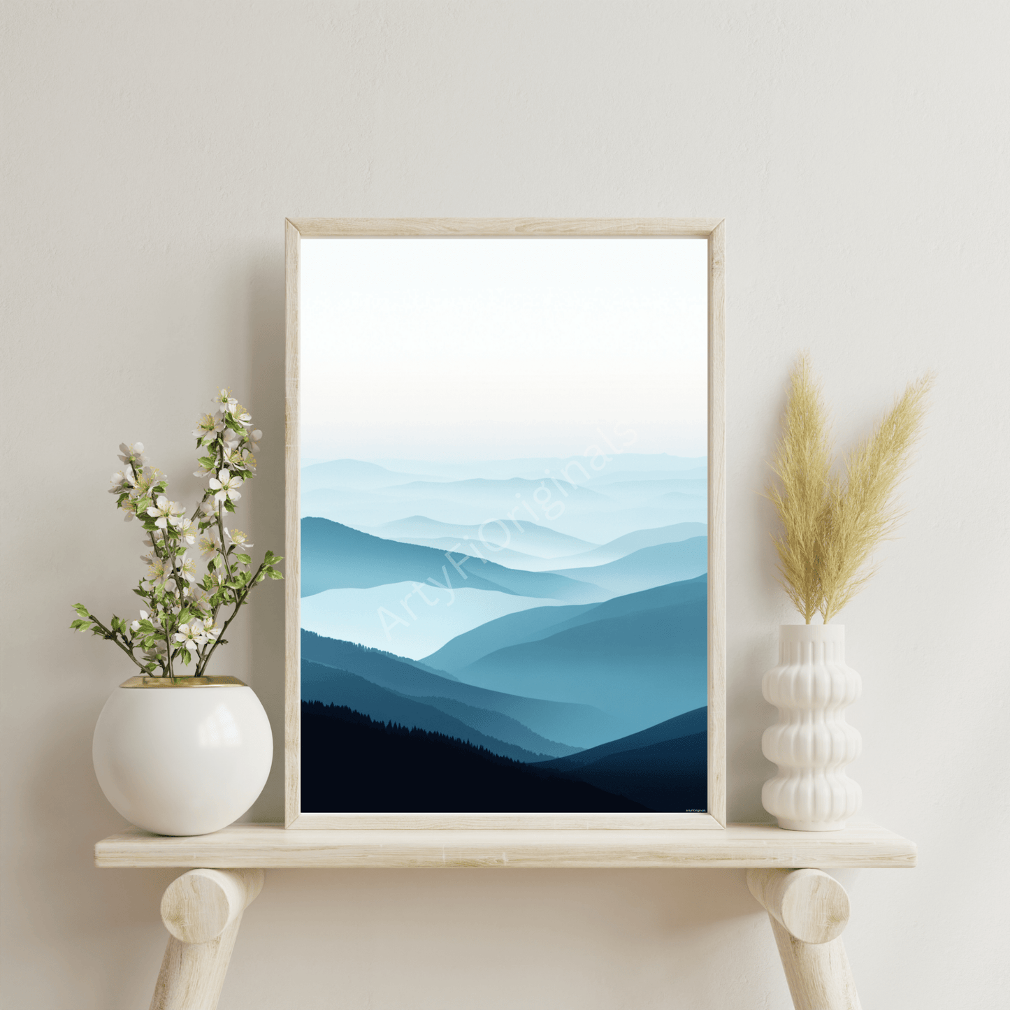 Abstrakte Landschaft Blaue Berge - Digitaler Download - ArtyFi Originals -