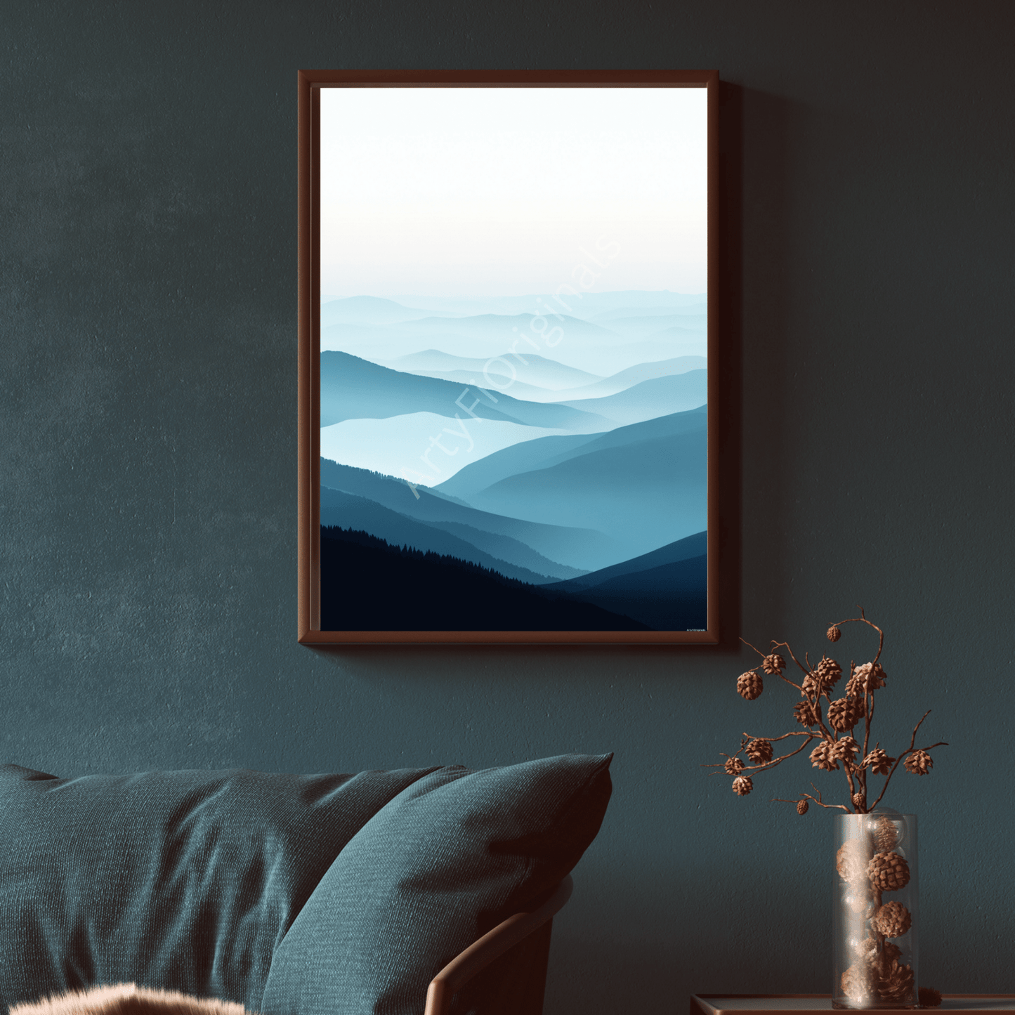 Abstrakte Landschaft Blaue Berge - Digitaler Download - ArtyFi Originals -